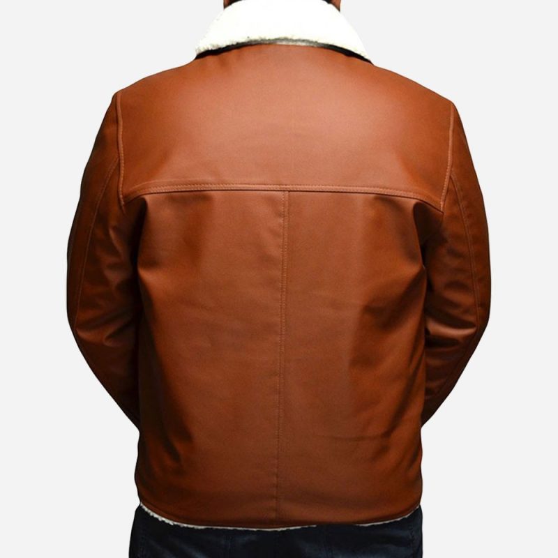 Bane Tan Brown Leather Jacket | Saffiano Leather