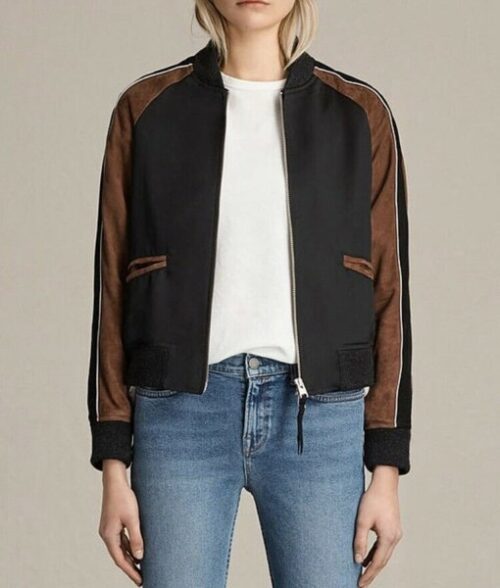 13 Reasons Why Jessica Davis Brown and Black Bomber Jacket
