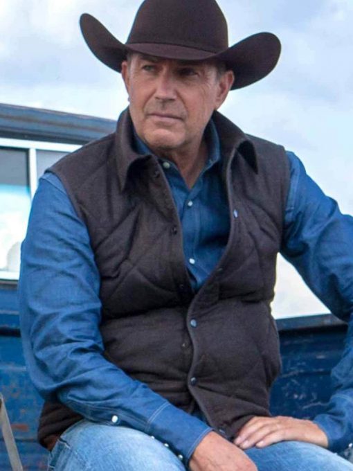 john-dutton-tv series-yellowstone-kevin-costner-quilted-vest