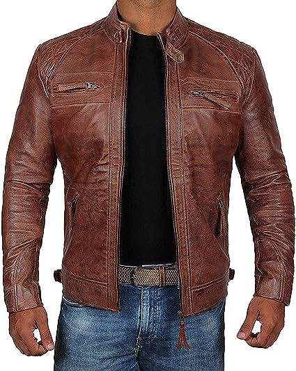 Mens-Distressed-Brown-Cafe-Racer-Leather-Jacket